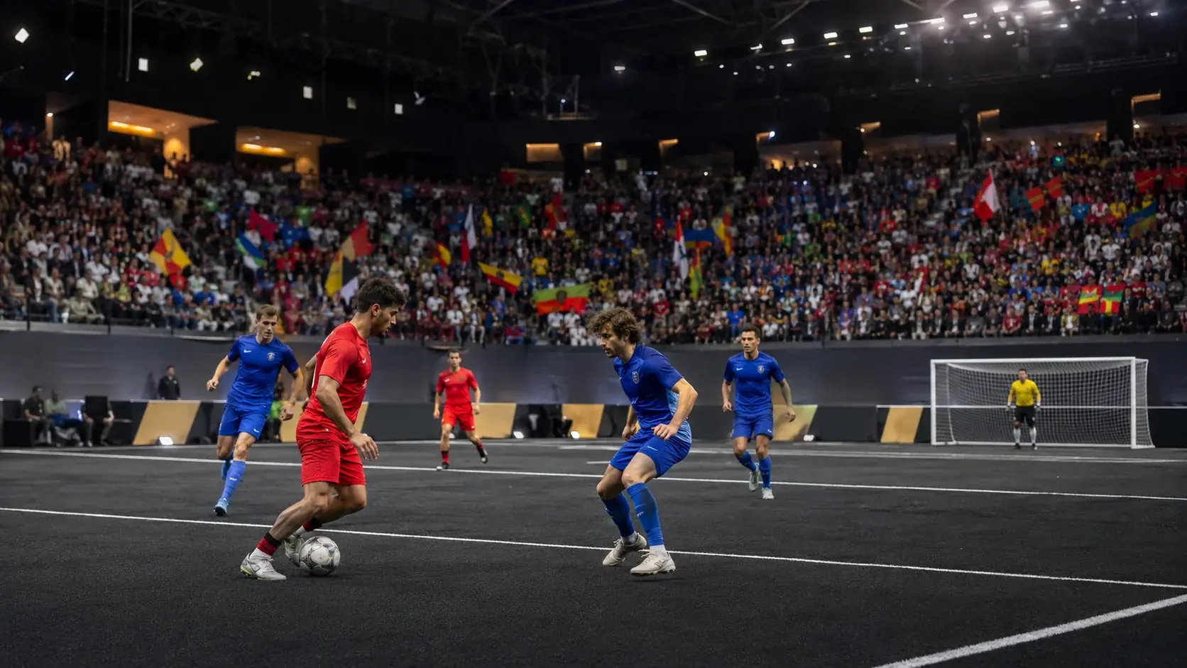 Kings World Cup Nations Turnier mit Nationenflaggen in der Arena