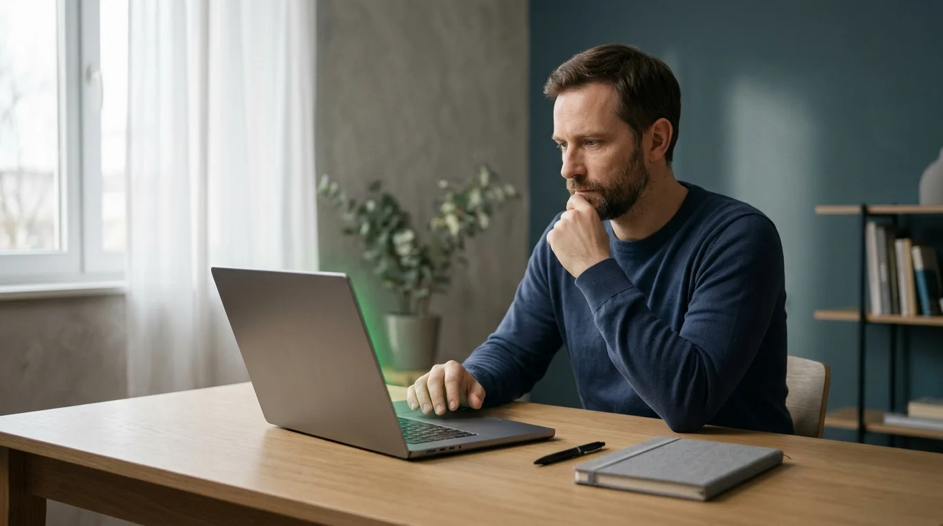 Person prüft am Laptop das Futsal-Wettprogramm eines lizenzierten Anbieters mit einer Liste an Wettmärkten